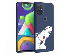 Husa Silicon Soft Upzz Print Candy Samsung Galaxy A21S Red Lips Blue