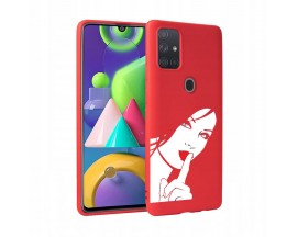Husa Silicon Soft Upzz Print Candy Samsung Galaxy A21S Red Lips Blue Eyes Red
