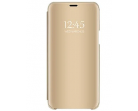 Husa Tip Carte Mirror Samsung Galaxy A21s, Gold Cu Folie Sticla Upzz Glass Inclusa In Pachet
