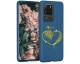 Husa Silicon Soft Upzz Print Candy Samsung Galaxy S20 Ultra Gold Heart Albastru