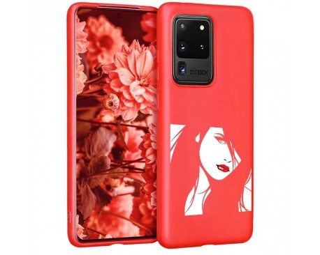 Husa Silicon Soft Upzz Print Candy Samsung Galaxy S20 Ultra Red Lips Rosu