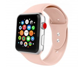 Curea Smooth Band  Upzz Tech Protect ,compatibila Cu Apple Watch 1/2/3/4/5 (42/44mm), Roz
