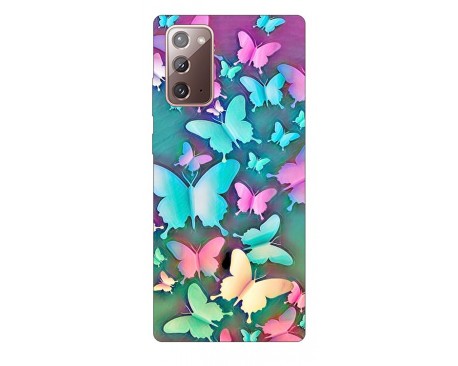 Husa Silicon Soft Upzz Print Samsung Galaxy Note 20 ModelColorfull Butterflies