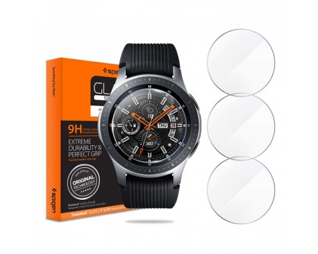 Folie Protectie Ecran Spigen Glass Tr Slim  Compatibil Cu Samsung Galaxy Watch 46mm, 3 Bucati In Pachet
