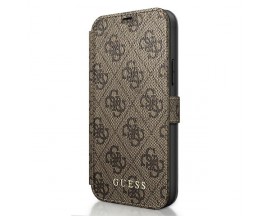Husa Premium Originala Guess Tip Carte  iPhone 12 / iPhone 12 Pro  ,Colectia Charm , Maro - GUFLBKSP12M4GB