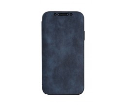 Husa Premium Flip Book Upzz Leather iPhone 12 Mini, Piele Ecologica, Blue