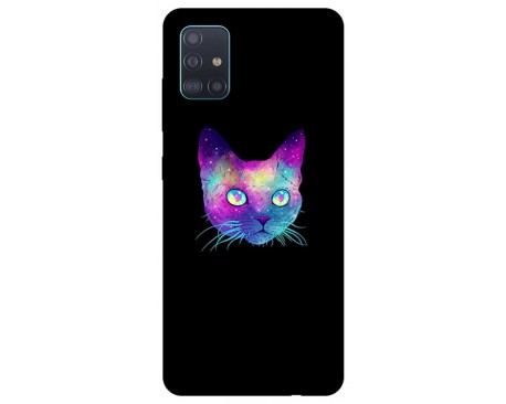 Husa Silicon Soft Upzz Print Samsung Galaxy M51 Model Neon Cat
