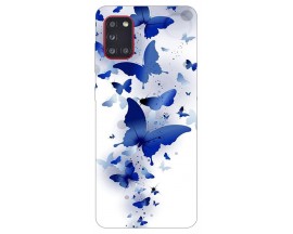 Husa Silicon Soft Upzz Print Samsung Galaxy A31 Model Blue Butterflies