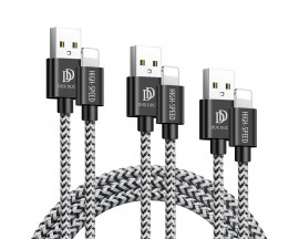 Set 3x Cablu Date Duxducis K-one Lightning ,1x 0.5m ,1x1m, 1 X 2m ,ultra Rezistent Textil