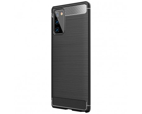 Husa Spate Upzz Carbon Pro Pentru Samsung Galaxy S20 FE, Silicon, Anti-shock, Negru