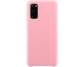 Husa Premium Upzz No Logo Soft Silicon Compatibila Cu Samsung Galaxy A21s ,invelis Alcantara La Interior ,roz