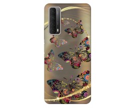 Husa Silicon Soft Upzz Print Huawei P Smart 2021 Model Golden Butterfly
