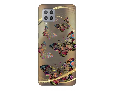 Husa Silicon Soft Upzz Print Samsung Galaxy A42 5G Model Golden Butterfly