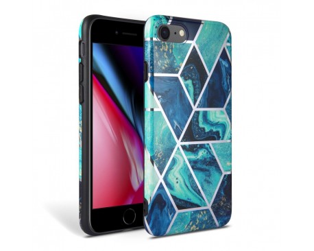 Husa Spate Premium Upzz Tech iPhone Se 2 ( 2020 ) Marble Albastru