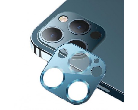 Protectie Camera Usams Metal si Sticla Securizata Pentru iPhone 12 Pro - Albastru