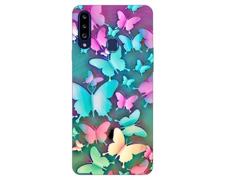 Husa Silicon Soft Upzz Print Samsung Galaxy A20s Model Colorful Butterflies
