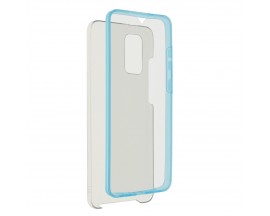 Husa 360 Grade Full Cover Upzz Case Samsung Galaxy S21, Transparenta Cu Margine Albastra