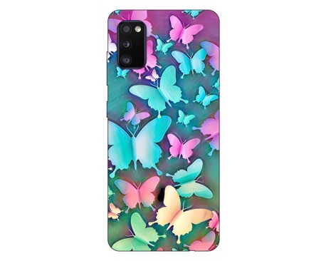 Husa Silicon Soft Upzz Print Samsung Galaxy A02s Model Colorfull Butterflies