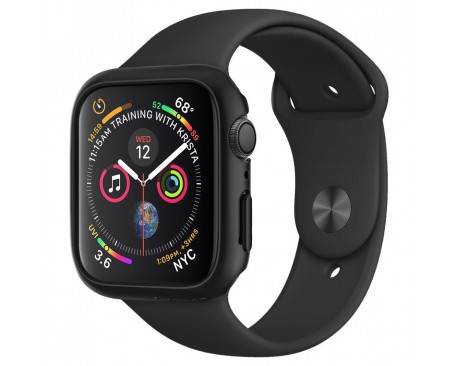 Husa Protectie Ceas Spigen Thin Fit Compatibila Cu Apple Watch 4 / 5 / 6 / SE ( 44mm ), Negru