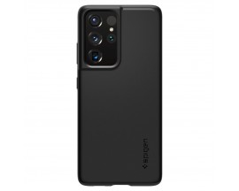 Husa Premium Spigen Thin Fit  Pentru Samsung Galaxy S21 Ultra, Negru, Policarbonat