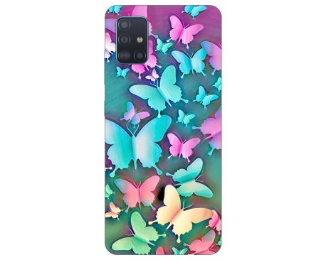 Husa Silicon Soft Upzz Print Compatibila Cu Samsung Galaxy A71 5G Model Colorfull Butterflies