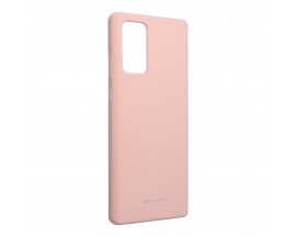 Husa Spate Mercury  Silicone Samsung Galaxy Note 20  ,cu Interior Alcantara ,Roz Sand