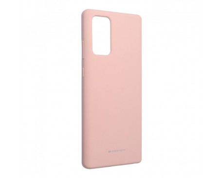 Husa Spate Mercury  Silicone Samsung Galaxy Note 20  ,cu Interior Alcantara ,Roz Sand