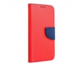 Husa Flip Carte Upzz  Fancy Book Compatibila Cu Samsung Galaxy A41, Navy Rosu