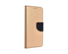 Husa Flip Carte Upzz  Fancy Book Compatibila Cu Samsung Galaxy A41, Gold Negru