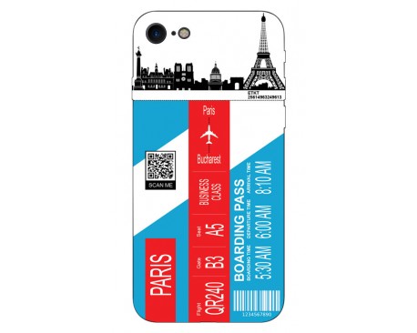 Husa Silicon Soft Upzz Print Travel Compatibila cu Iphone 7 - Iphone 8 Model Paris