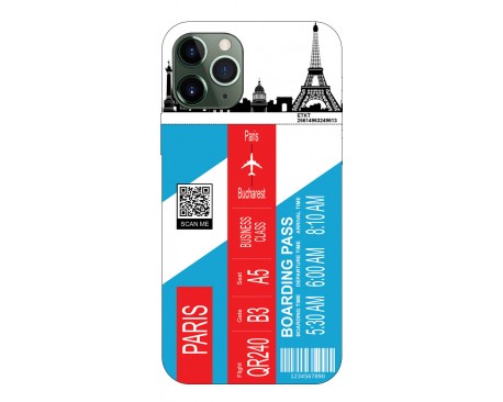 Husa Silicon Soft Upzz Print Travel Compatibila cu Iphone 11 Pro Model Paris