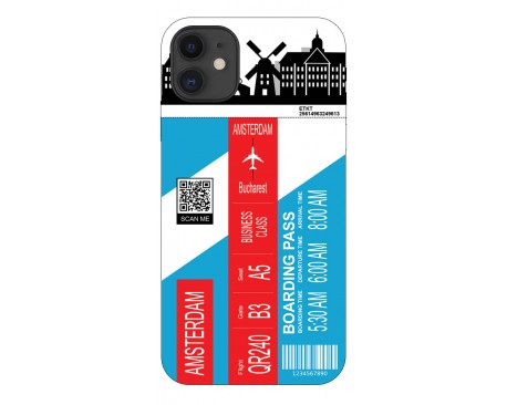 Husa Silicon Soft Upzz Print Travel Compatibila cu Iphone 11 Model Amsterdam