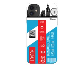 Husa Silicon Soft Upzz Print Travel Compatibila cu Iphone 12 Model London