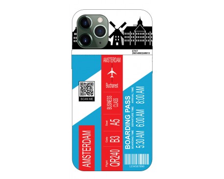 Husa Silicon Soft Upzz Print Travel Compatibila cu Iphone 12 Pro Max Model Amsterdam
