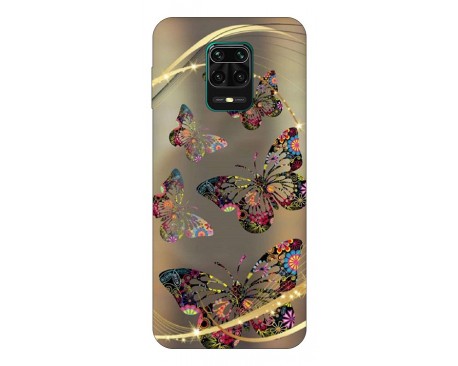 Husa Silicon Soft Upzz Print Compatibila Cu Xiaomi Redmi Note 9 Pro Model Golden Butterfly