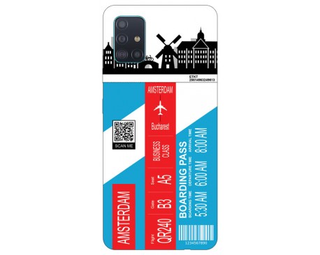 Husa Silicon Soft Upzz Print Travel Compatibila cu Samsung Galaxy A51 Model Amsterdam