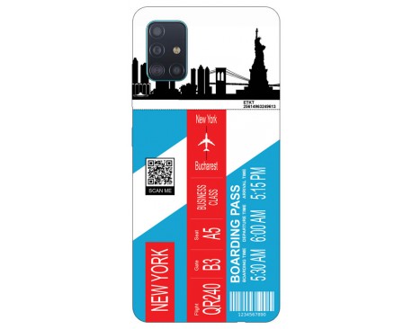 Husa Silicon Soft Upzz Print Travel Compatibila cu Samsung Galaxy A51 Model New York