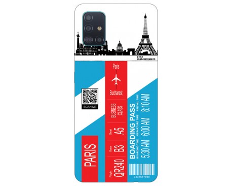 Husa Silicon Soft Upzz Print Travel Compatibila cu Samsung Galaxy A51 Model Paris