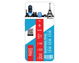 Husa Silicon Soft Upzz Print Travel Compatibila cu Samsung Galaxy A20e Model Paris