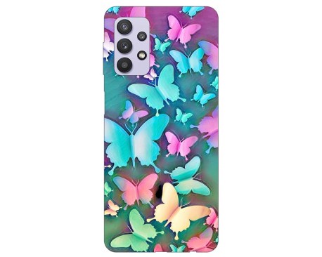 Husa Silicon Soft Upzz Print Compatibila Cu Samsung Galaxy A32 4g Model Colorfull Butterflies