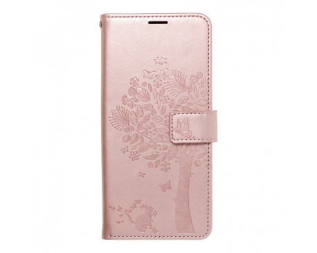 Husa Flip Cover Forcell Mezzo Compatibila Cu Samsung Galaxy A72, Model Tree Rose Gold