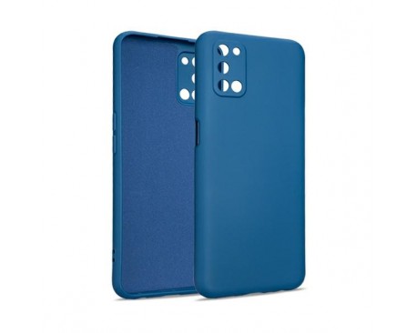 Husa Premium Upzz Soft Silicone Compatibila Cu Oppo A52, Albastru