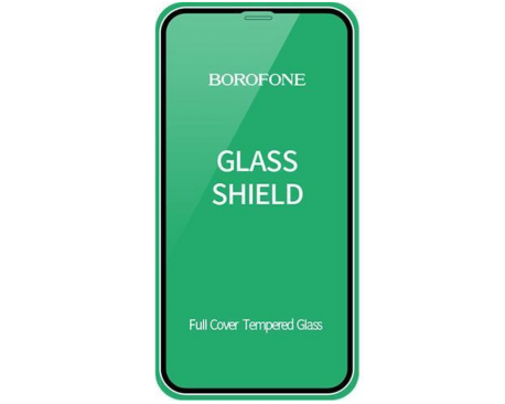 Folie Sticla Securizata Borofone Elephant  Compatibila Cu iPhone 12 Pro Max, Transparenta Cu Rama Neagra