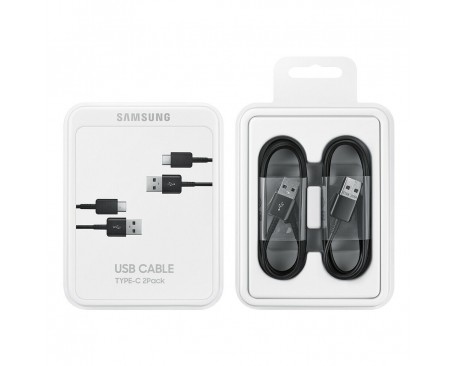Cablu de date Samsung, 2 x Cable USB Type C, 1.5m, Black, Blister