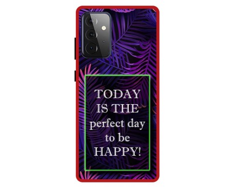 Husa Premium Spate Upzz Pro Anti Shock Compatibila Cu Samsung Galaxy A72 5G, Model Perfect Day, Rama Rosie