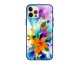 Husa Premium Spate Upzz Pro Anti Shock Compatibila Cu Iphone 12 Pro Max, Model Painted Butterflies 2, Rama Albastra