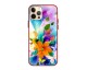 Husa Premium Spate Upzz Pro Anti Shock Compatibila Cu Iphone 12 Pro Max, Model Painted Butterflies 2, Rama Rosie