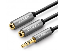 Cablu Audio Ugreen Spiltter Jack 3.5mm Lungime 0.2m, Negru - 815326