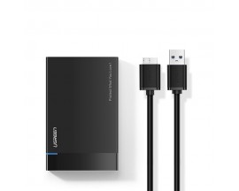 Rack extern Ugreen EC-UASP, USB 3.0, compatibil 2.5 inch SATA HDD/ SSD, Cablu USB 3.0, Black - 838486