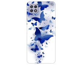 Husa Silicon Soft Upzz Print Compatibila Cu Samsung Galaxy A22 5G Model Blue Butterflies